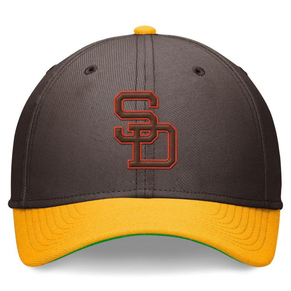 San Diego Padres Nike Cooperstown Collection Rewind Swooshflex Performance Hat - Brown/Gold - Nike Online