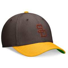 San Diego Padres Nike Cooperstown Collection Rewind Swooshflex Performance Hat - Brown/Gold - Nike Online