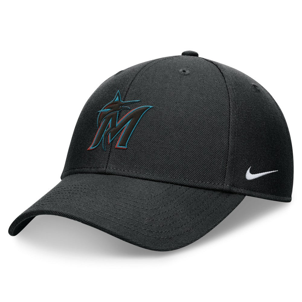 Miami Marlins Nike Club Performance Adjustable Hat - Black - Nike Sale