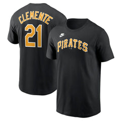 Roberto Clemente Pittsburgh Pirates Nike Fuse Name & Number T-Shirt - Black - Nike Sale