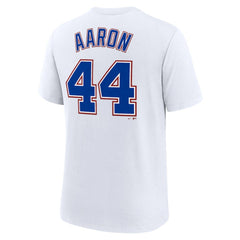 Hank Aaron Atlanta Braves Nike Cooperstown Collection Tri-Blend Name & Number T-Shirt - White - Nike on Sale