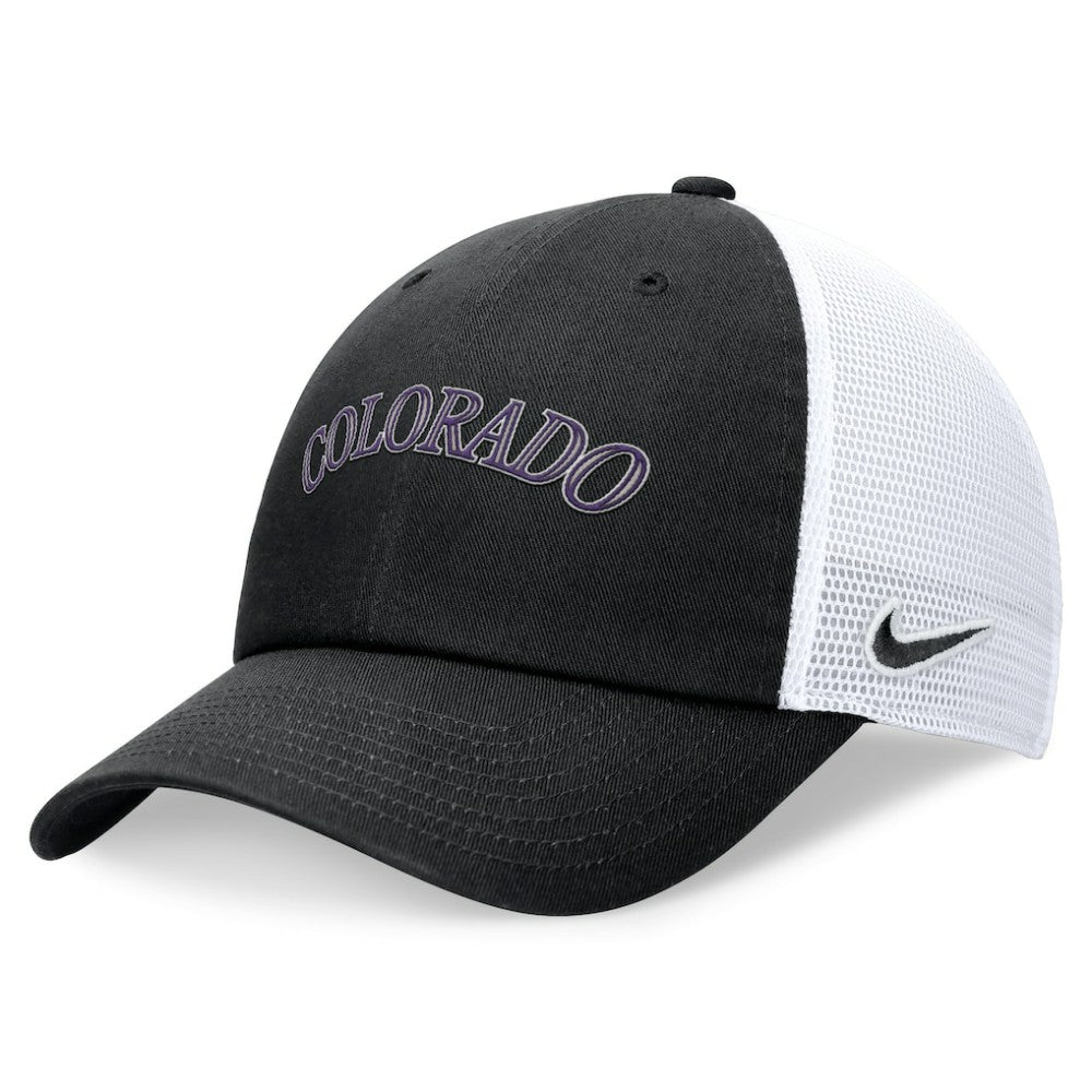 Colorado Rockies Nike Wordmark Adjustable Trucker Hat - Black - Nike Sale