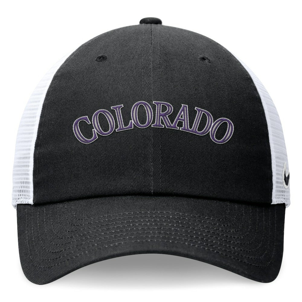 Colorado Rockies Nike Wordmark Adjustable Trucker Hat - Black - Nike Sale
