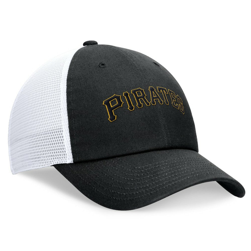 Pittsburgh Pirates Nike Wordmark Adjustable Trucker Hat - Black - Nike Sale
