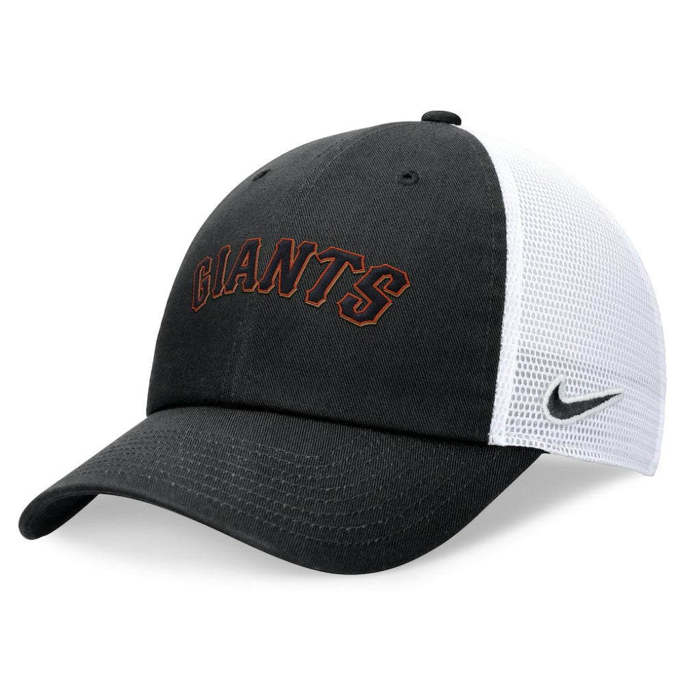 San Francisco Giants Nike Wordmark Adjustable Trucker Hat - Black - Nike on Sale