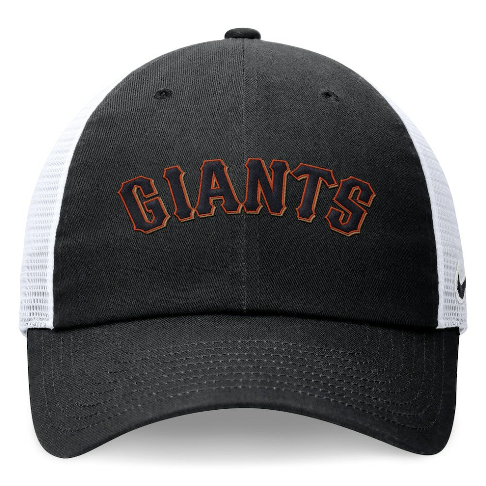 San Francisco Giants Nike Wordmark Adjustable Trucker Hat - Black - Nike on Sale