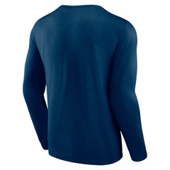 Seattle Kraken Fanatics Strike the Goal Long Sleeve T-Shirt - Deep Sea Blue - NHL 200250617