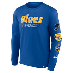 St. Louis Blues Fanatics Strike the Goal Long Sleeve T-Shirt - Blue - NHL 200250631