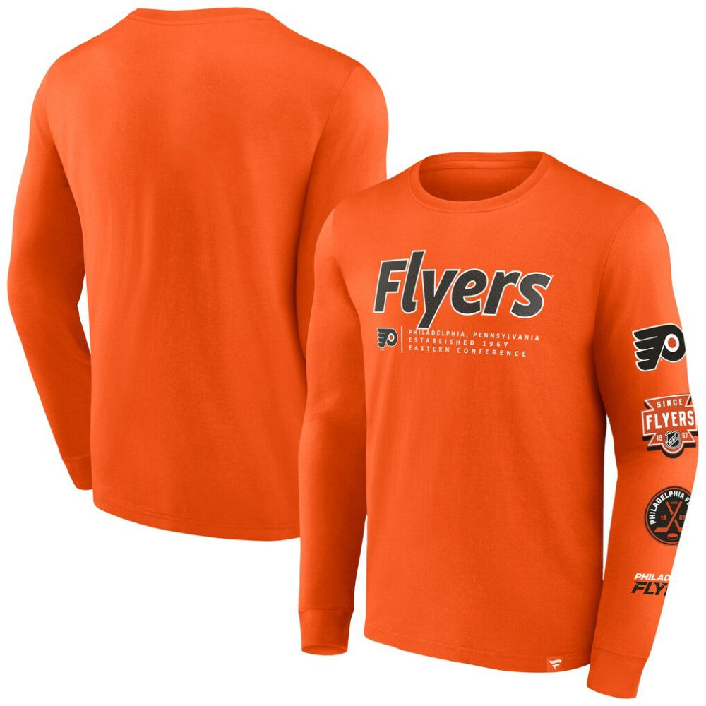 Philadelphia Flyers Fanatics Strike the Goal Long Sleeve T-Shirt - Orange - NHL 200250633