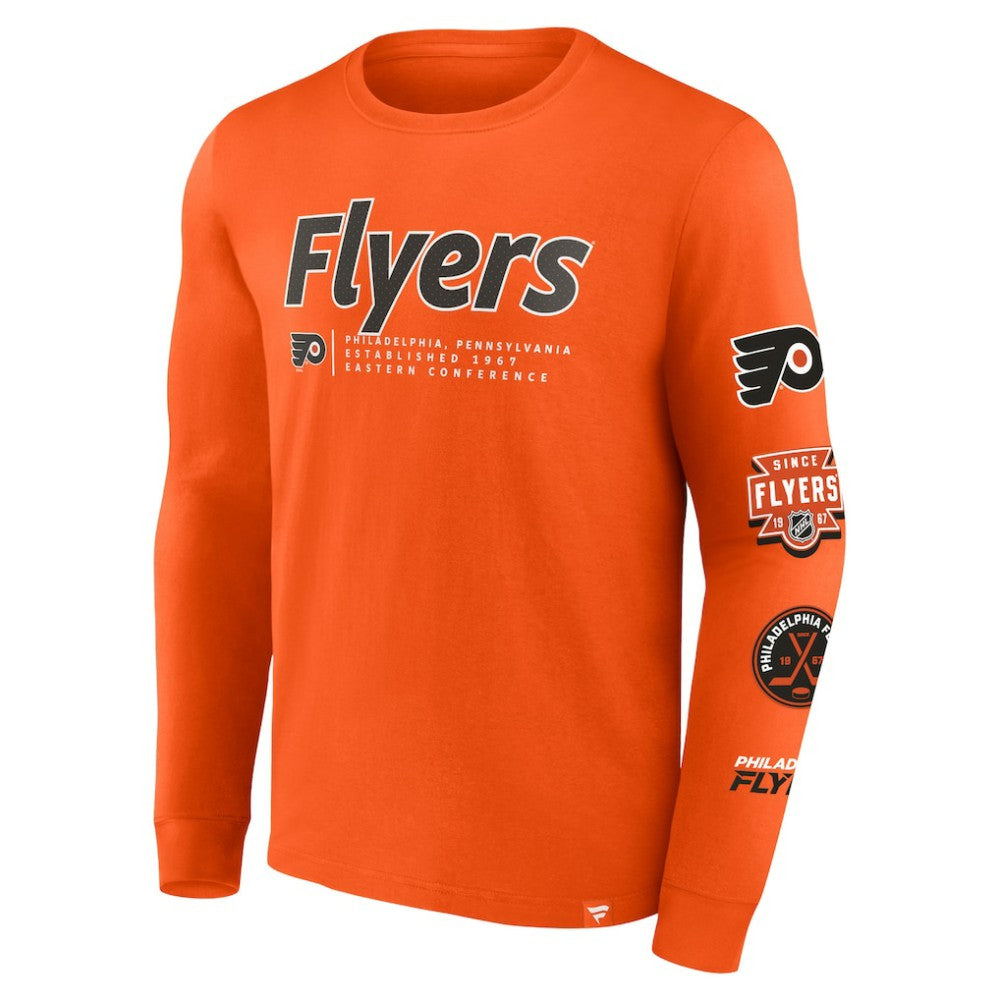 Philadelphia Flyers Fanatics Strike the Goal Long Sleeve T-Shirt - Orange - NHL 200250633