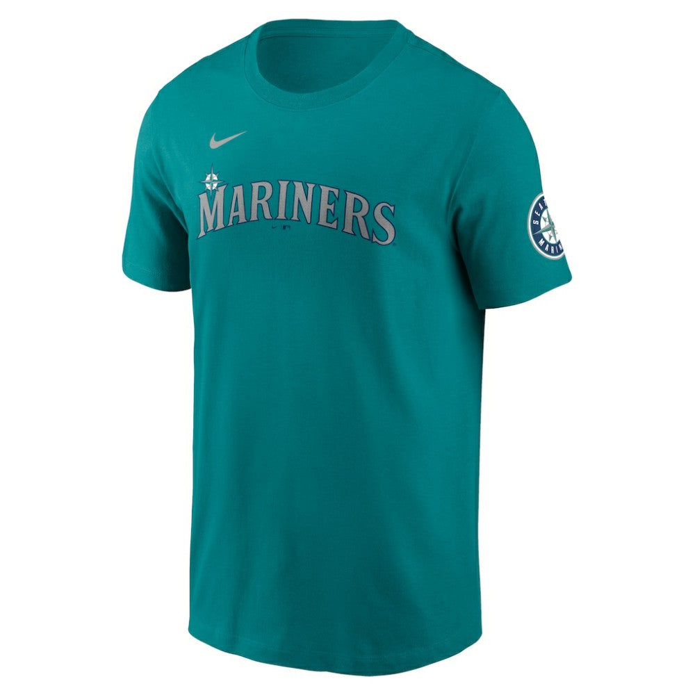 Cal Raleigh Seattle Mariners Nike Fuse Name & Number Inline T-Shirt - Aqua - Nike on Sale