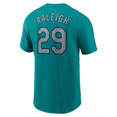 Cal Raleigh Seattle Mariners Nike Fuse Name & Number Inline T-Shirt - Aqua - Nike on Sale