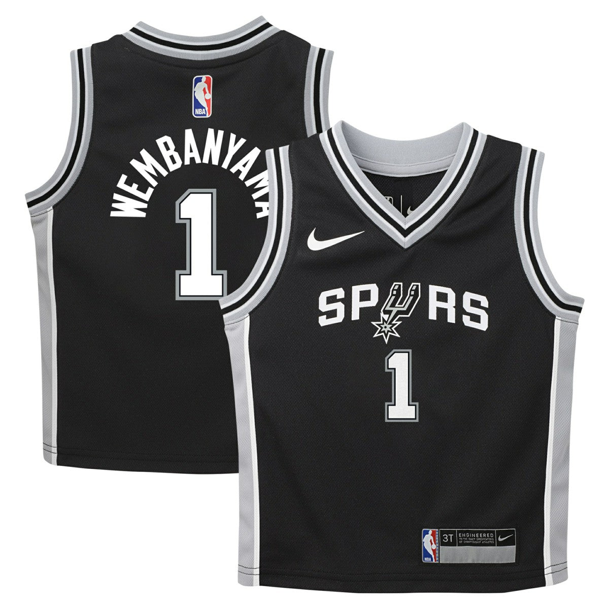 Victor Wembanyama San Antonio Spurs Preschool Swingman Player Jersey Icon Edition Black | Nike Lifestyle