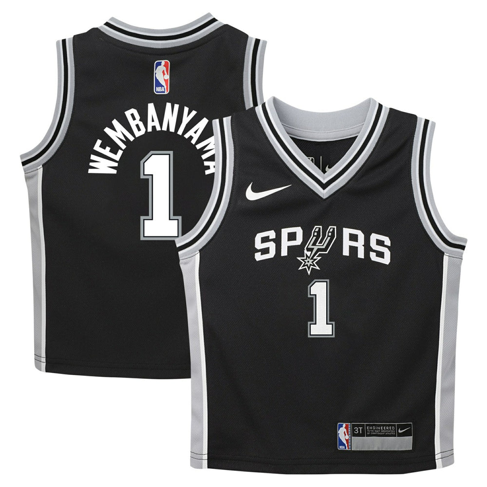 Victor Wembanyama San Antonio Spurs Preschool Swingman Player Jersey Icon Edition Black | Nike Lifestyle