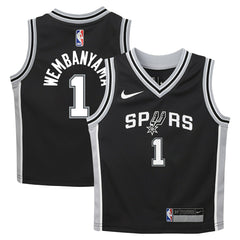 Victor Wembanyama San Antonio Spurs Preschool Swingman Player Jersey Icon Edition Black | Nike Lifestyle