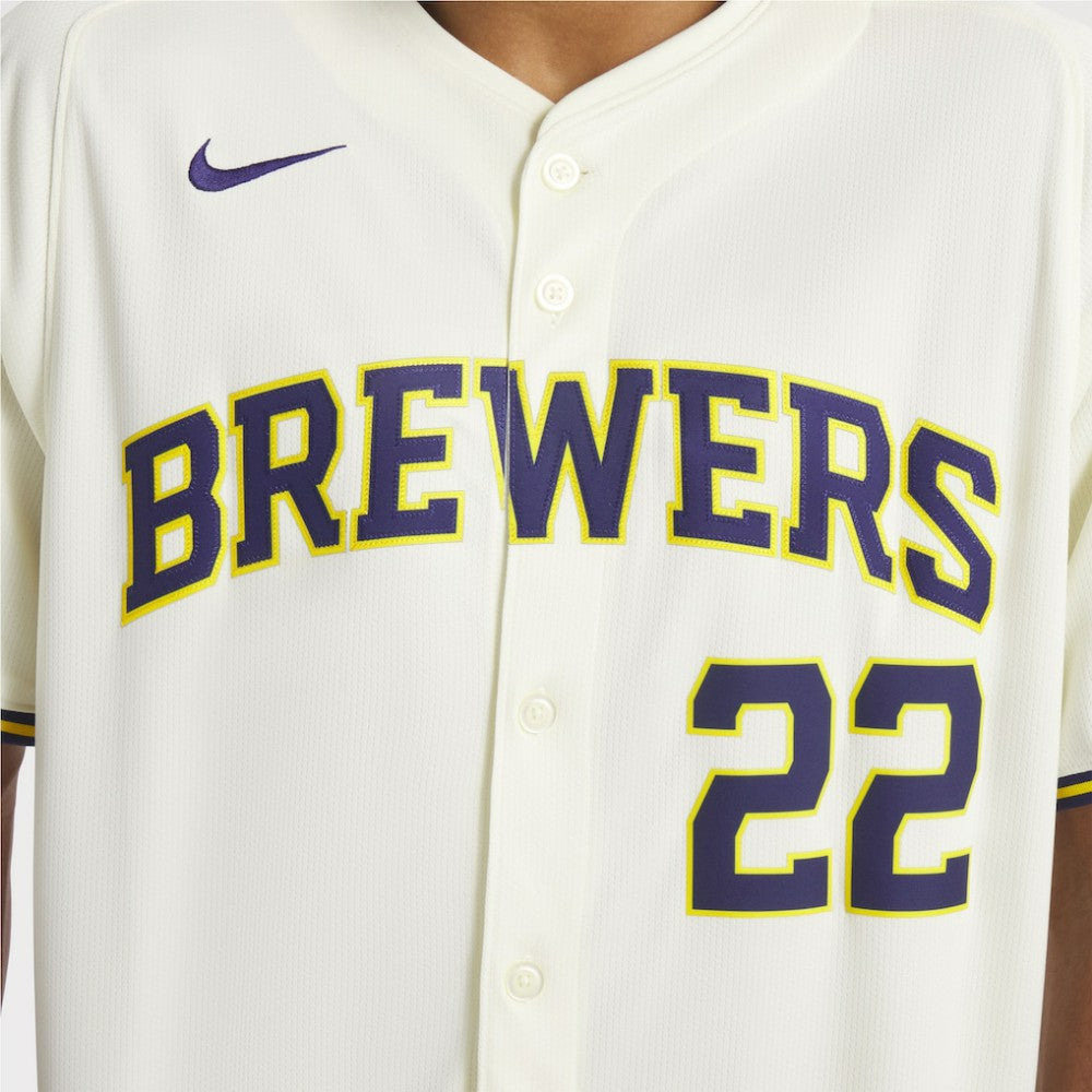 Christian Yelich Milwaukee Brewers Nike Home Limited Player Jersey - Cream - Nike Sale