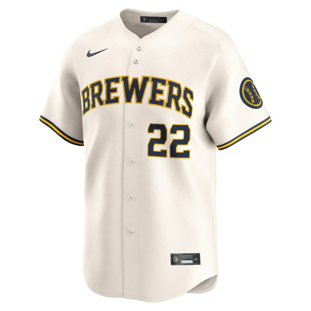 Christian Yelich Milwaukee Brewers Nike Home Limited Player Jersey - Cream - Nike Sale