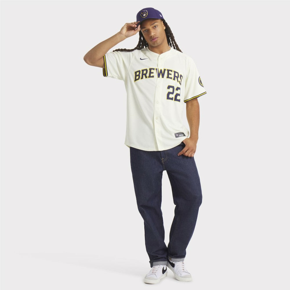 Christian Yelich Milwaukee Brewers Nike Home Limited Player Jersey - Cream - Nike Sale