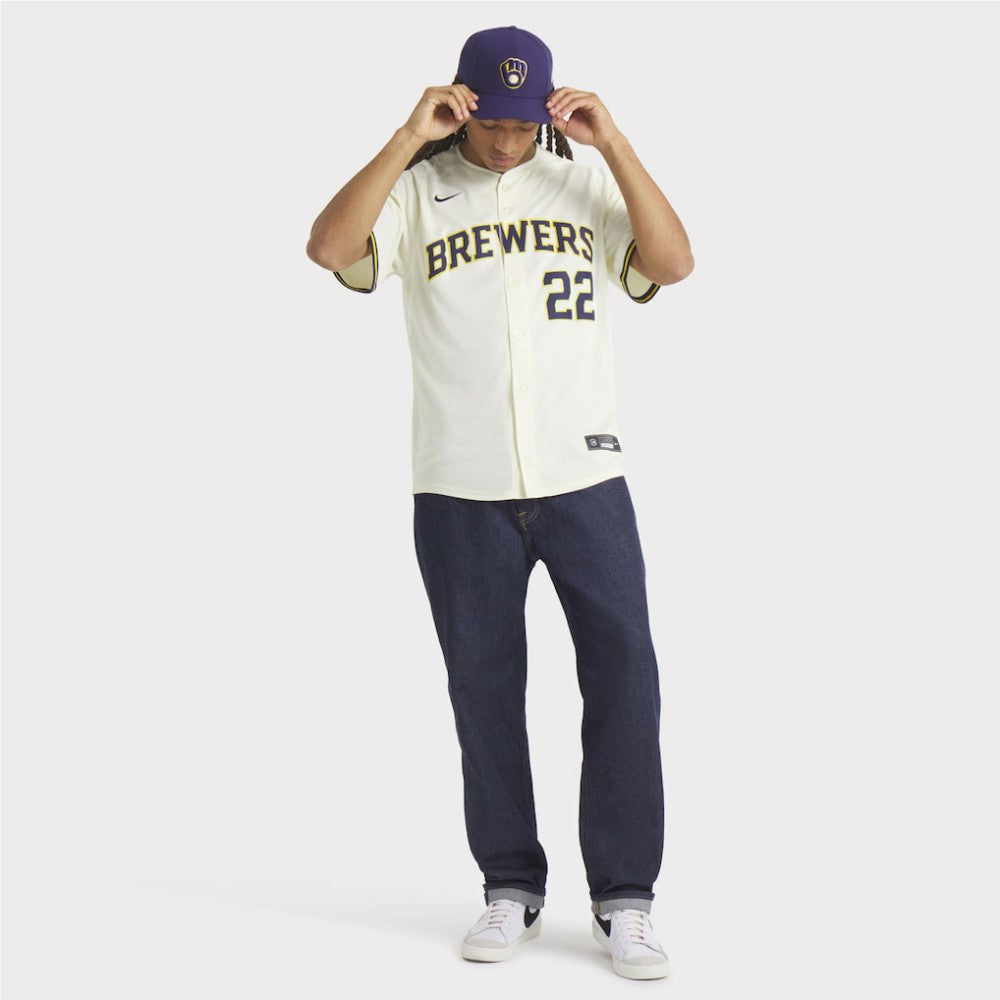 Christian Yelich Milwaukee Brewers Nike Home Limited Player Jersey - Cream - Nike Sale