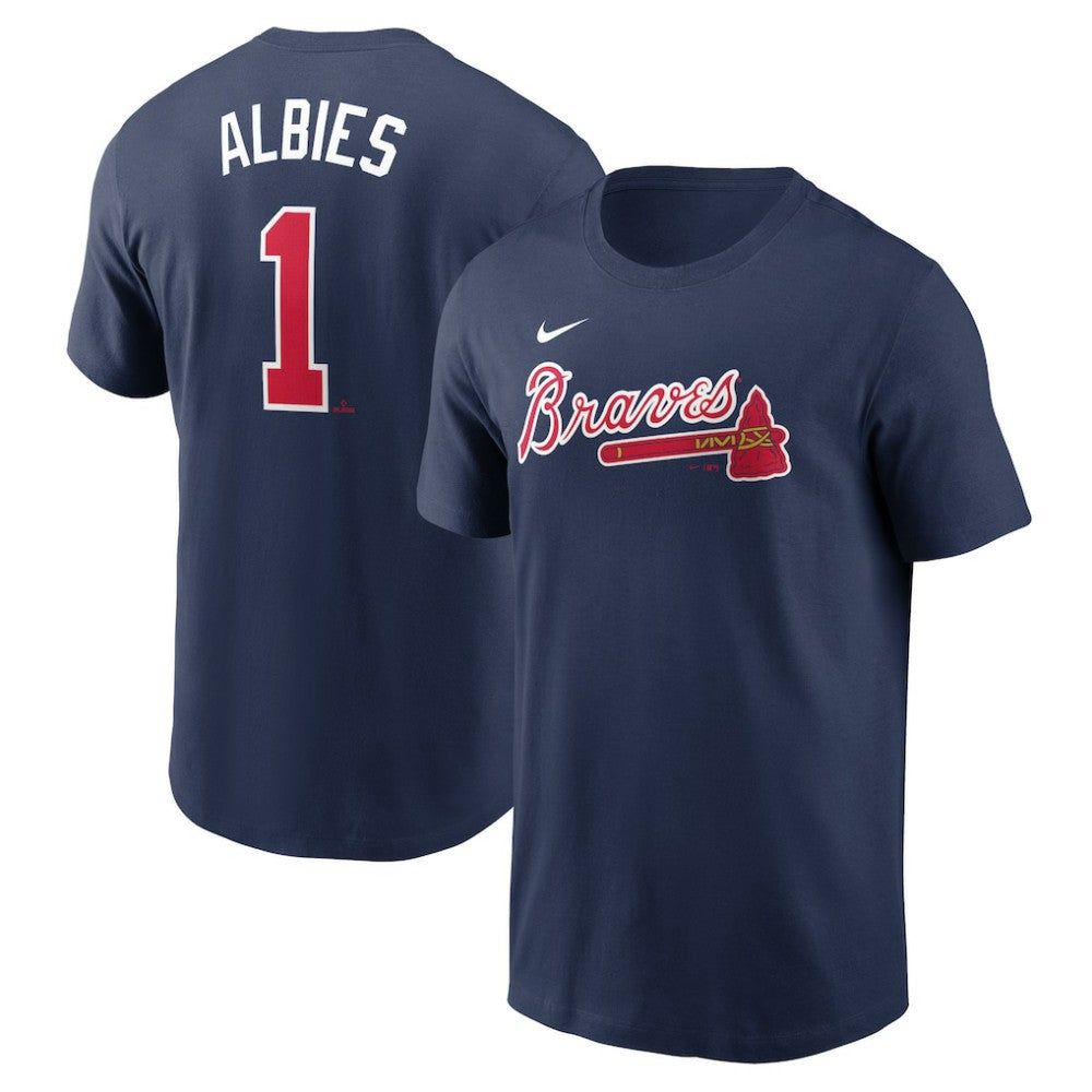 Ozzie Albies Atlanta Braves Nike Fuse Name & Number T-Shirt - Navy - Nike Sale