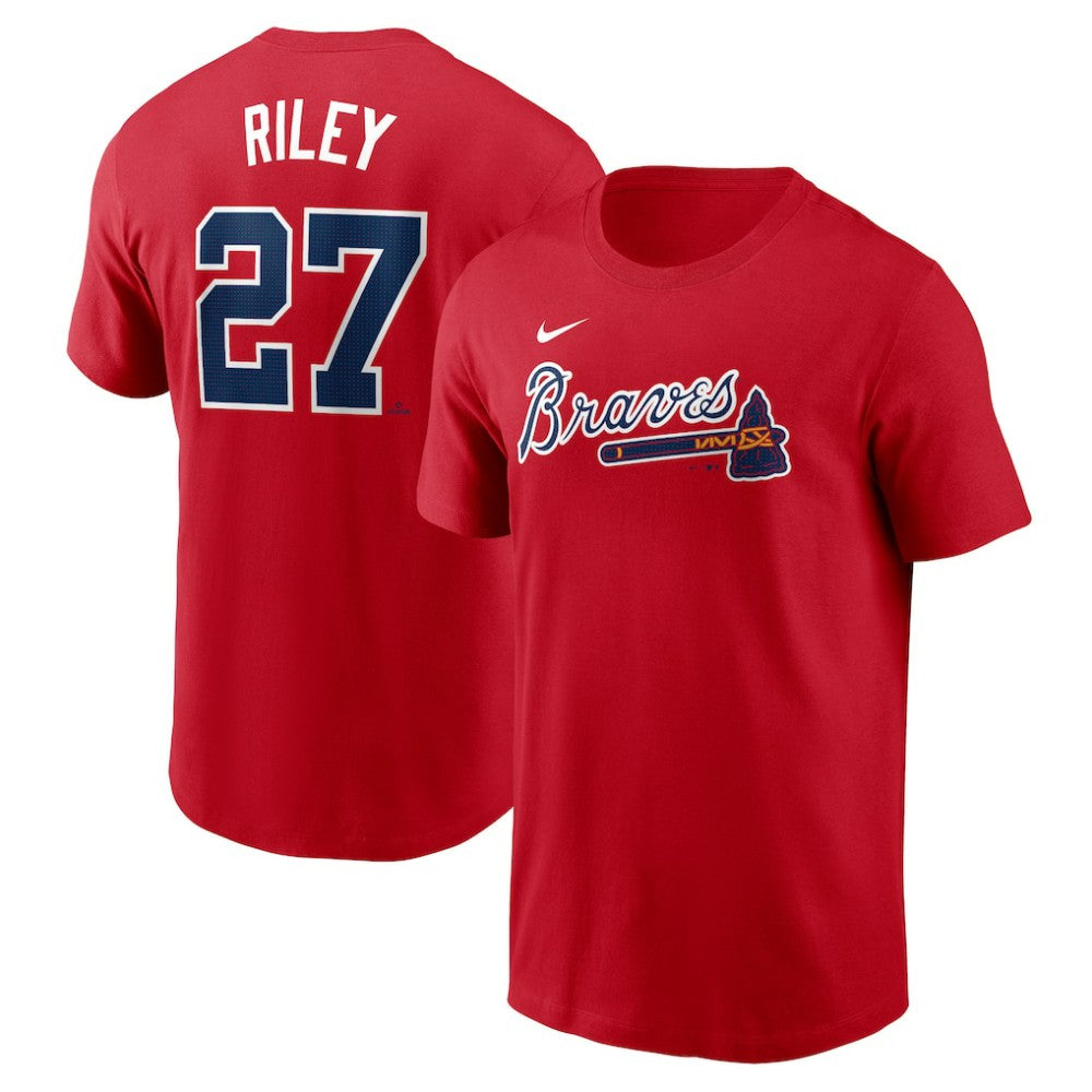 Austin Riley Atlanta Braves Nike Fuse Name & Number T-Shirt - Red - Nike Discount