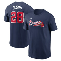 Matt Olson Atlanta Braves Nike Fuse Name & Number T-Shirt - Navy - Nike on Sale