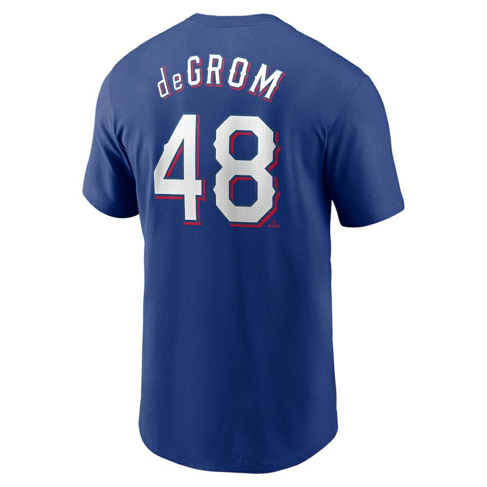 Jacob deGrom Texas Rangers Nike Fuse Name & Number T-Shirt - Royal - Nike Discount