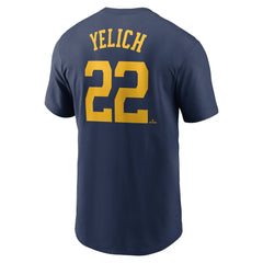Christian Yelich Milwaukee Brewers Nike Fuse Name & Number T-Shirt - Navy - Nike Online
