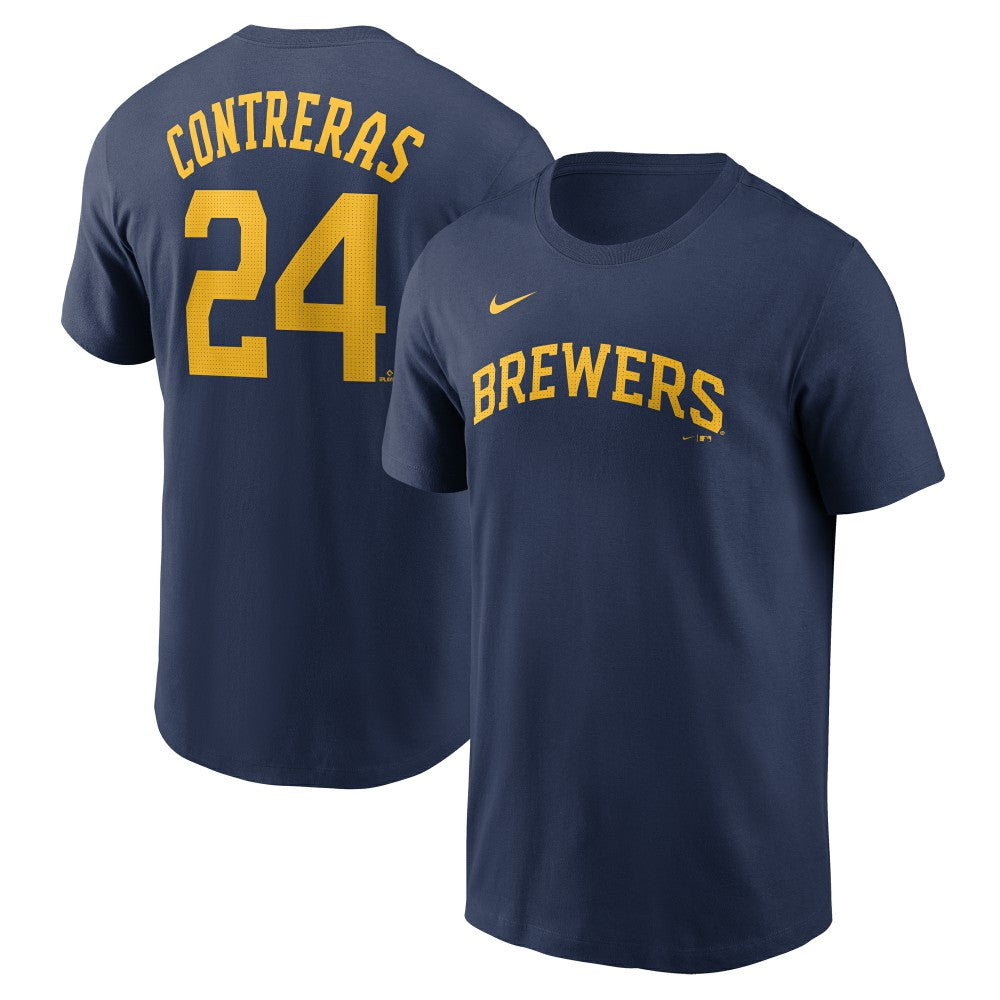 William Contreras Milwaukee Brewers Nike Fuse Name & Number T-Shirt - Navy - Nike Sale