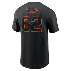 Logan Webb San Francisco Giants Nike Fuse Name & Number T-Shirt - Black - Nike Lifestyle