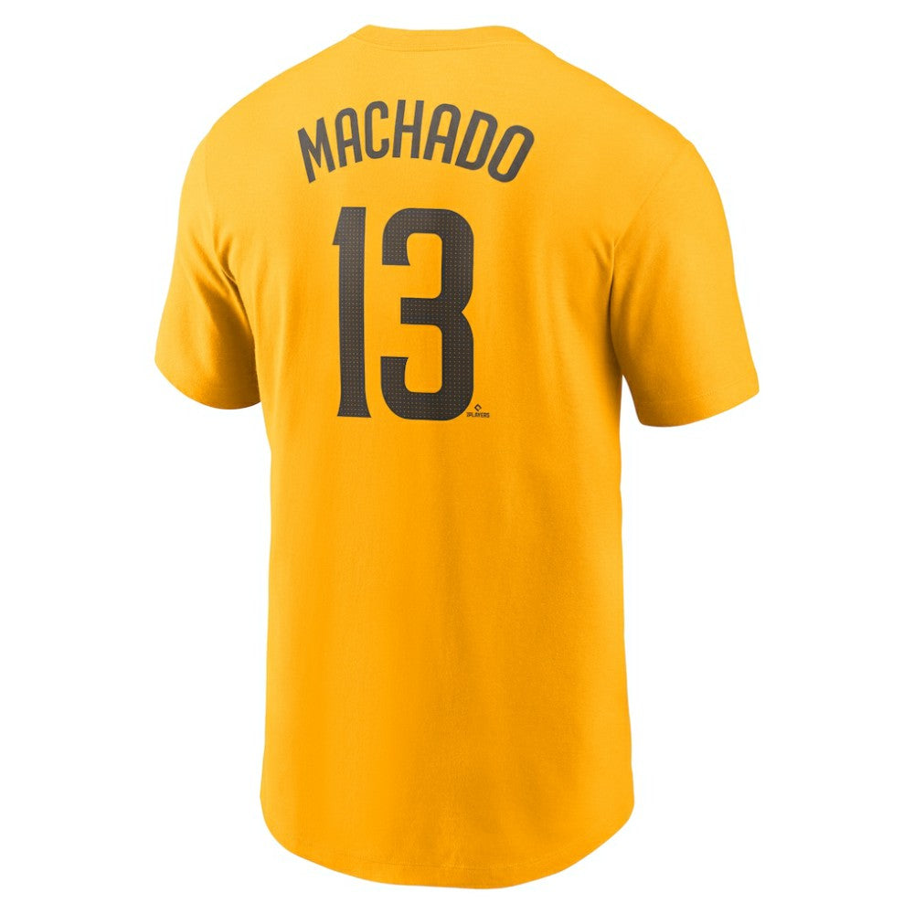 Manny Machado San Diego Padres Nike Fuse Name & Number T-Shirt - Gold - Nike Lifestyle