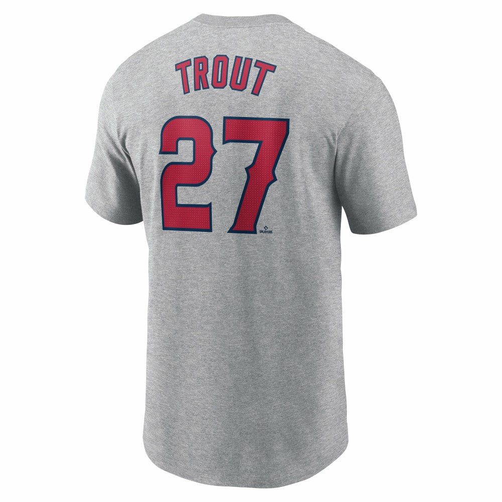 Mike Trout Los Angeles Angels Nike Fuse Name & Number T-Shirt - Gray - Nike Sale