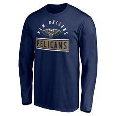 New Orleans Pelicans Team Arch Knockout Long Sleeve T-Shirt Navy