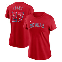 Mike Trout Los Angeles Angels Nike Women's Cooperstown Collection Fuse Name & Number T-Shirt - Red - Nike Lifestyle