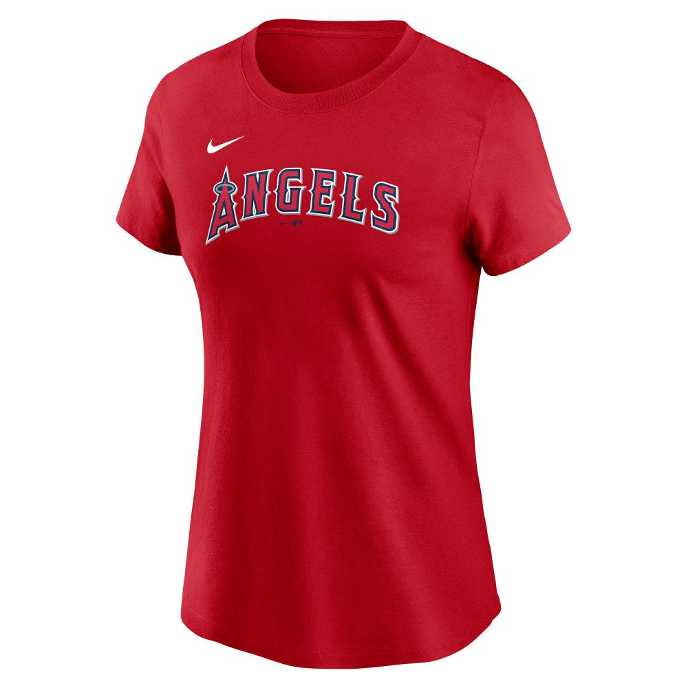Mike Trout Los Angeles Angels Nike Women's Cooperstown Collection Fuse Name & Number T-Shirt - Red - Nike Lifestyle