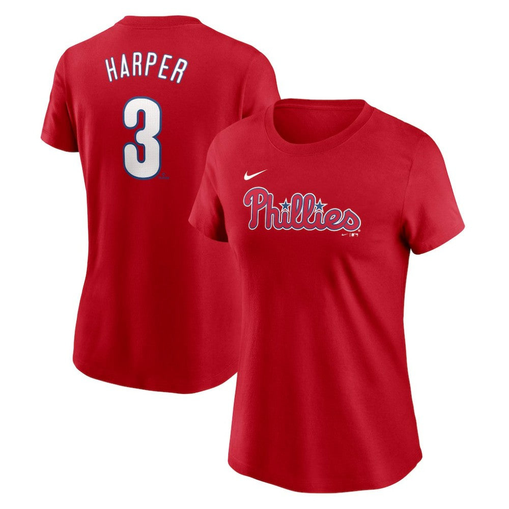 Bryce Harper Philadelphia Phillies Nike Women's Cooperstown Collection Fuse Name & Number T-Shirt - Red - Nike Sale