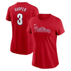 Bryce Harper Philadelphia Phillies Nike Women's Cooperstown Collection Fuse Name & Number T-Shirt - Red - Nike Sale