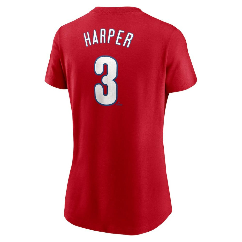 Bryce Harper Philadelphia Phillies Nike Women's Cooperstown Collection Fuse Name & Number T-Shirt - Red - Nike Sale