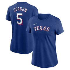 Corey Seager Texas Rangers Nike Women's Cooperstown Collection Fuse Name & Number T-Shirt - Royal - Nike on Sale
