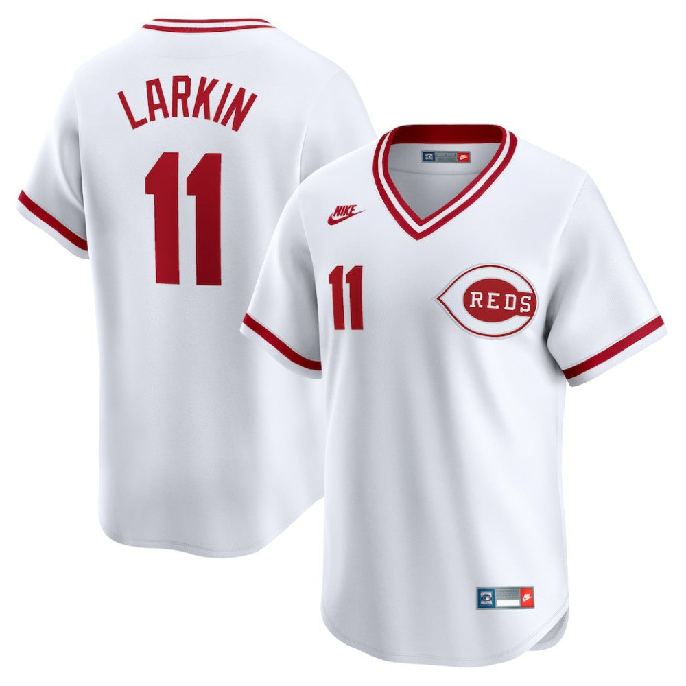 Barry Larkin Cincinnati Reds Nike Throwback Cooperstown Limited Jersey - White - Nike Discount