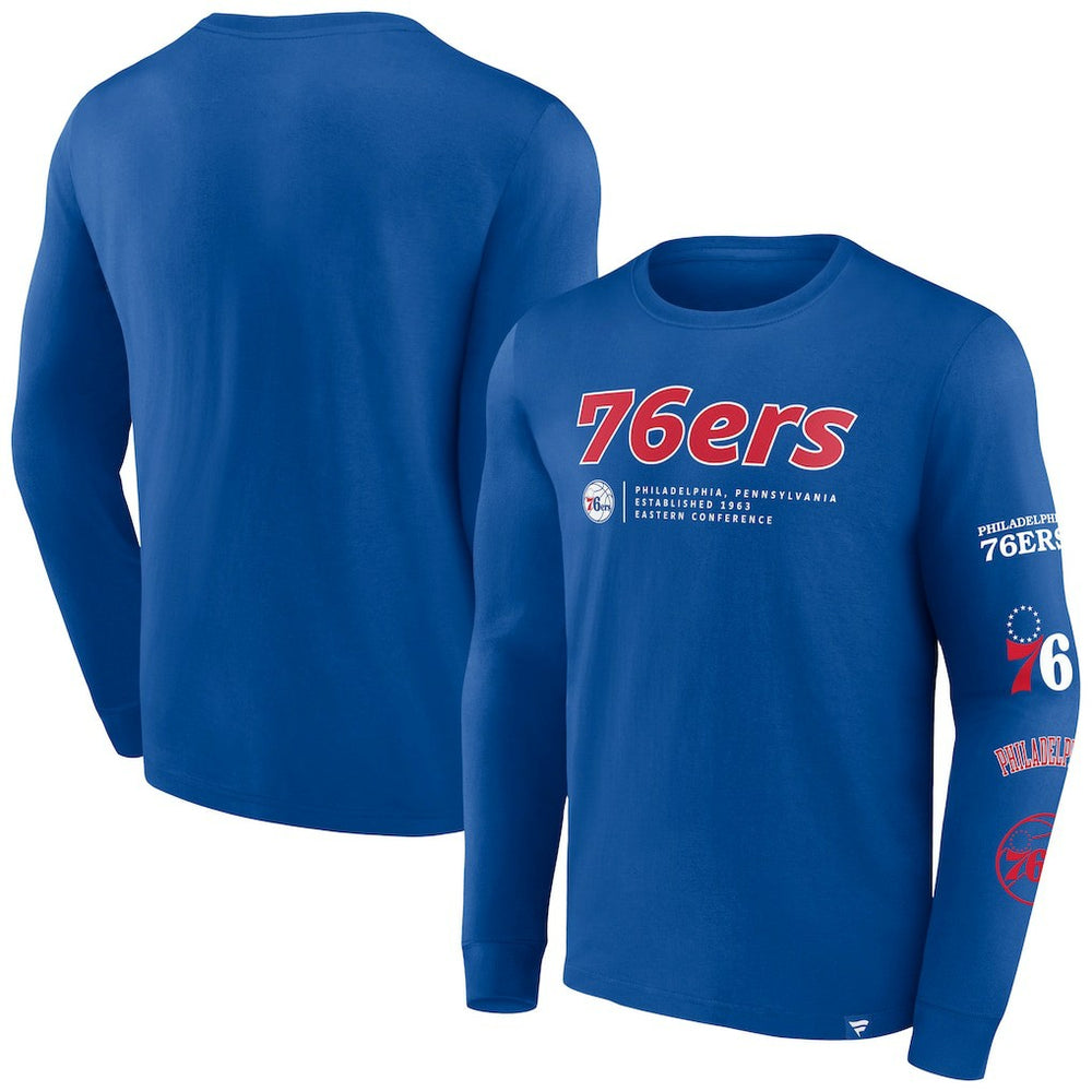 Philadelphia 76ers Baseline Long Sleeve T-Shirt Royal | Fanatics outlet