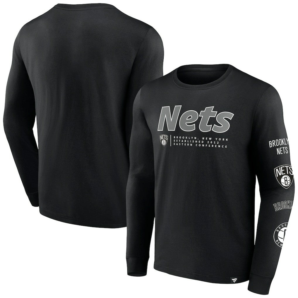 Brooklyn Nets Baseline Long Sleeve T-Shirt Black | Fanatics discount