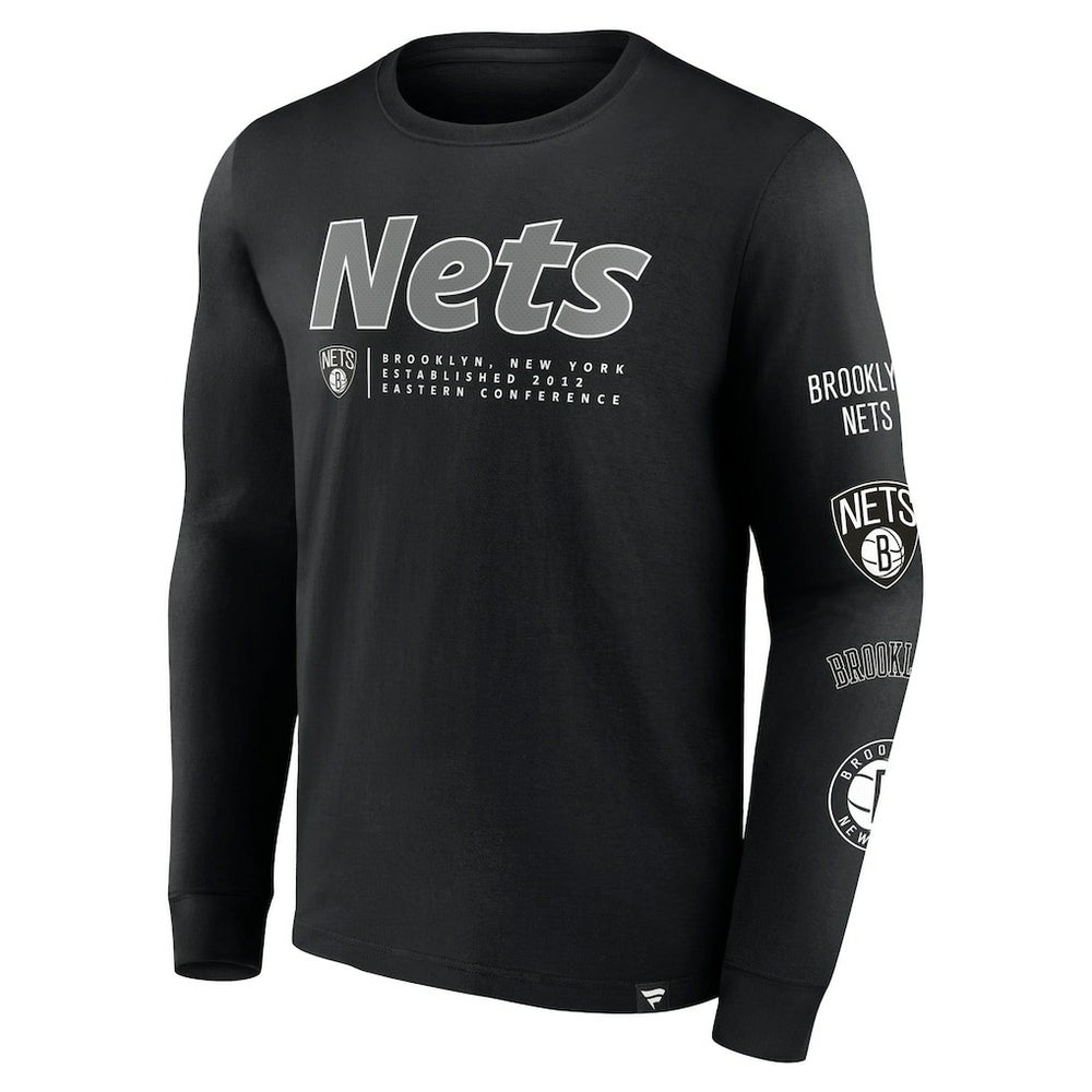 Brooklyn Nets Baseline Long Sleeve T-Shirt Black | Fanatics discount