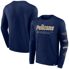 New Orleans Pelicans Baseline Long Sleeve T-Shirt Navy | Fanatics Near Me