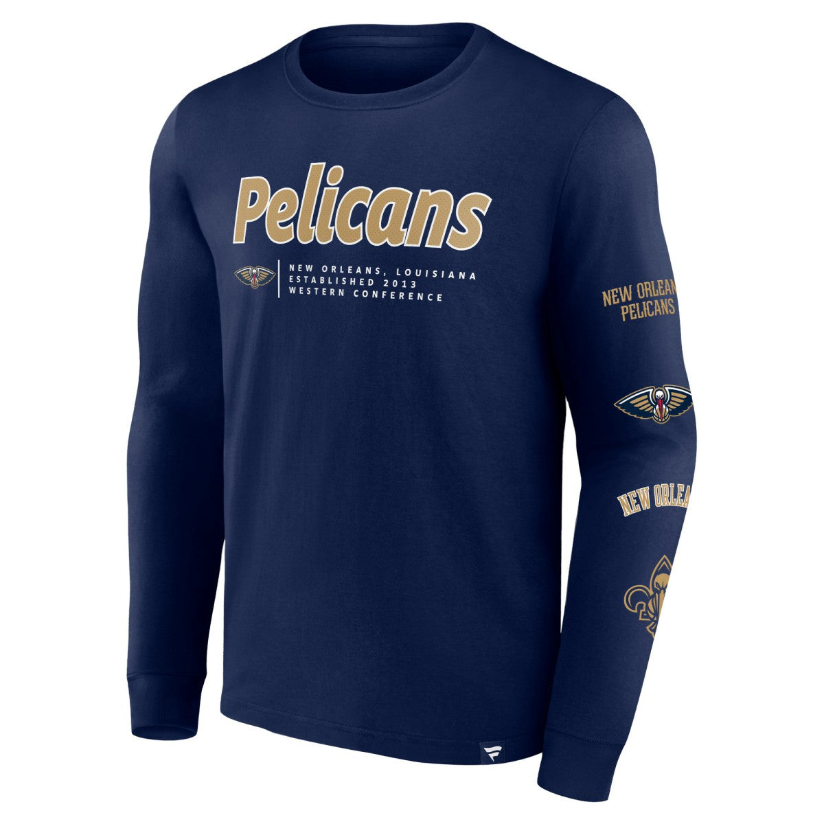New Orleans Pelicans Baseline Long Sleeve T-Shirt Navy | Fanatics Near Me