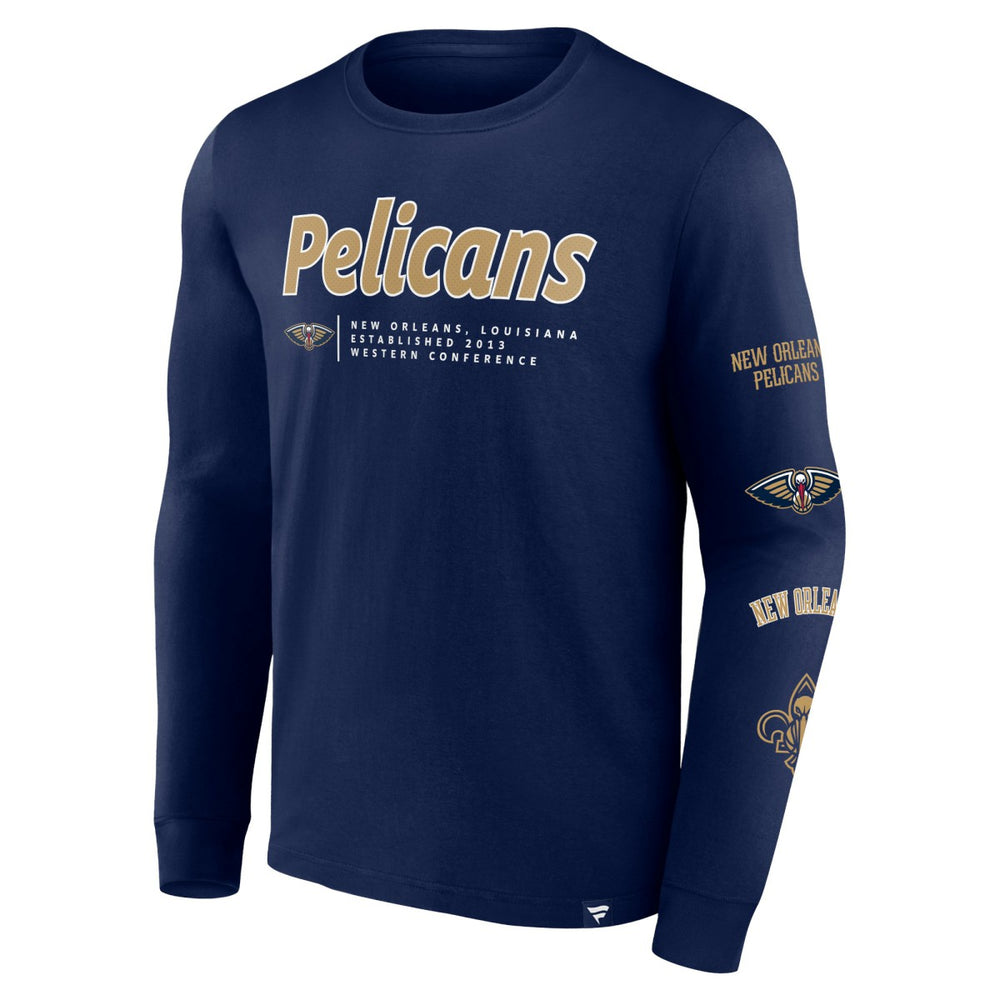 New Orleans Pelicans Baseline Long Sleeve T-Shirt Navy | Fanatics Near Me