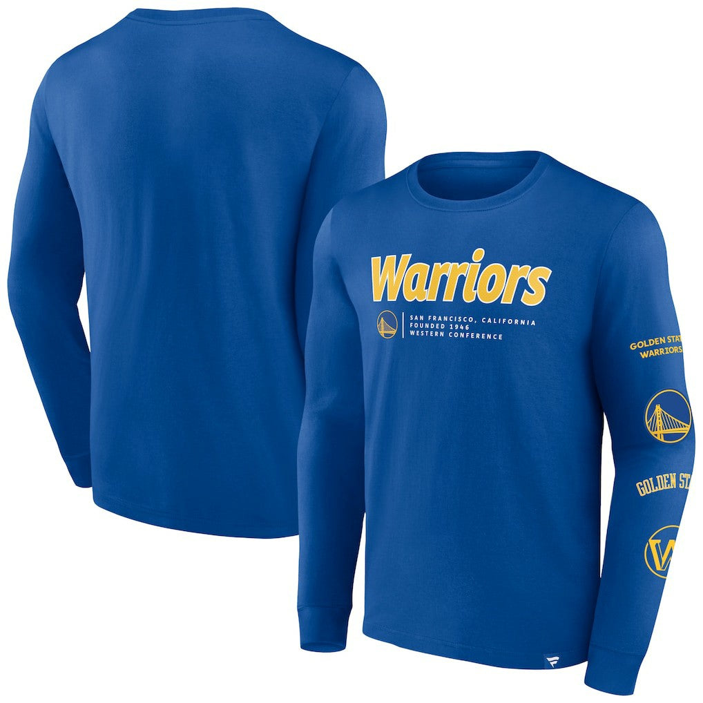 Golden State Warriors Baseline Long Sleeve T-Shirt for sale Royal | Fanatics outlet