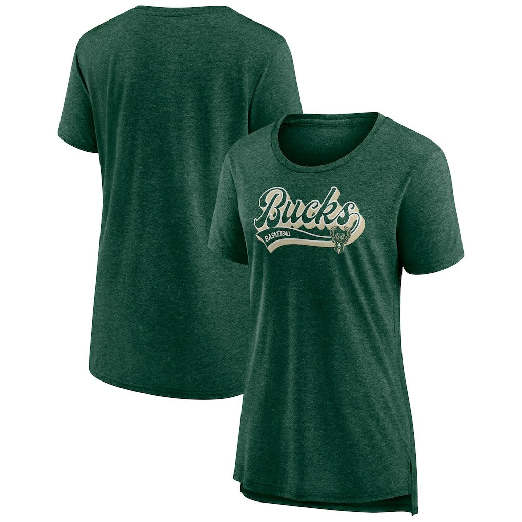 Milwaukee Bucks Women's League Leader Tri-Blend T-Shirt Hunter Green | Fanatics online