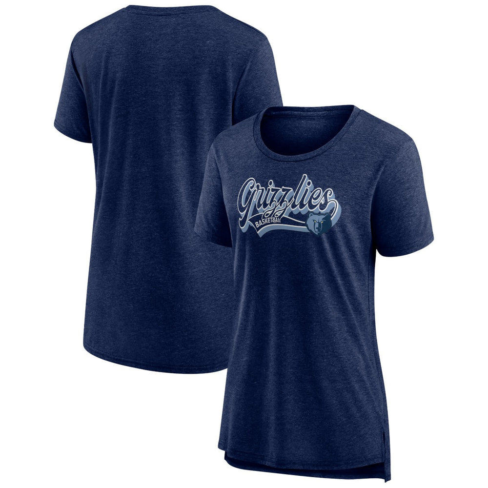 Memphis Grizzlies Women's League Leader Tri-Blend T-Shirt Heather Navy | Fanatics US