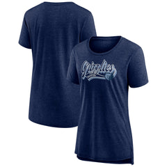 Memphis Grizzlies Women's League Leader Tri-Blend T-Shirt Heather Navy | Fanatics US